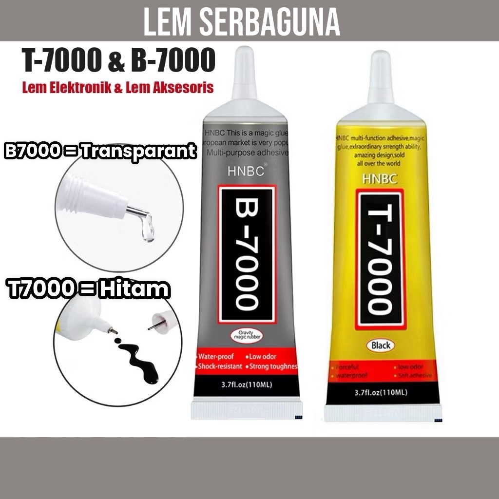 

Lem Warna Hitam Serbaguna T7000 Lem Bening Transparant B7000 3ml Touchscreen Kuat Handphone Gadget