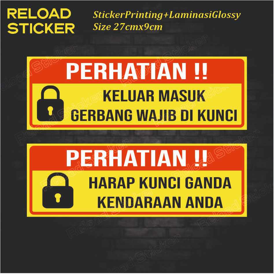 

Stiker Harap Kunci Gerbang / Stiker Harap Kunci Ganda kendaraan