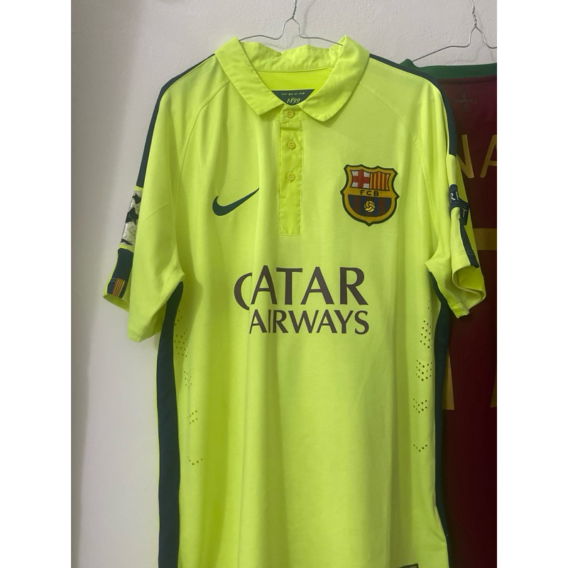 jersey barcelona away green 2014/2015 size m nns neymar