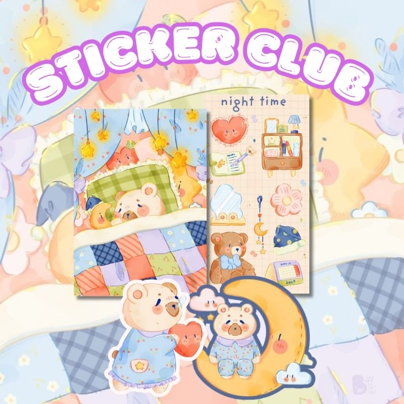 

BlossomB - night time Hand drawing sticker sheet / waterproof sticker / sticker deco / sticker vinyl aesthetic / handmade sticker / sticker tumblr / stiker anti air / sticker buku journal / sticker HP laptop