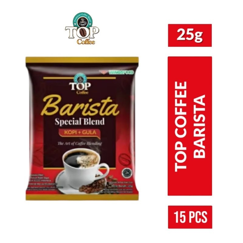 

TOP COFFEE Barista Kopi + Gula 15x25gr / Top Coffee Barista Kopi Gula Renceng 15 pcs