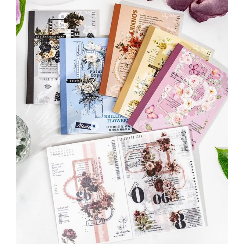 

Sticker Book Decoration Briliant Flower Series and Floral Material Sticker Journal Scrapbook DIY Stiker Jurnal Kit