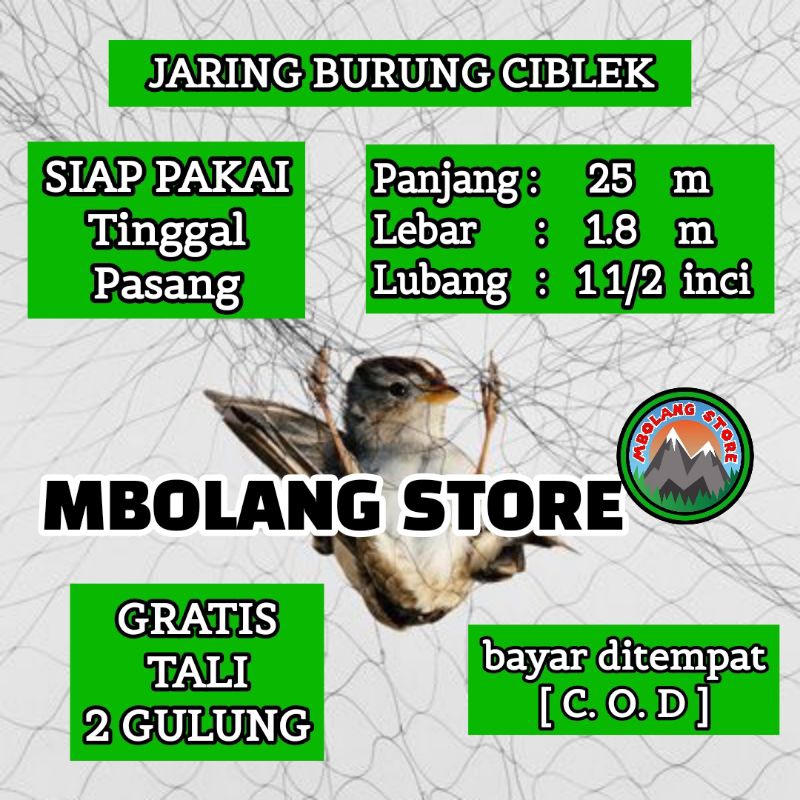 Jaring burung ciblek 25 siap pakai perangkap burung ciblek tebu ciblek gunung ciblek sawah jaring bu