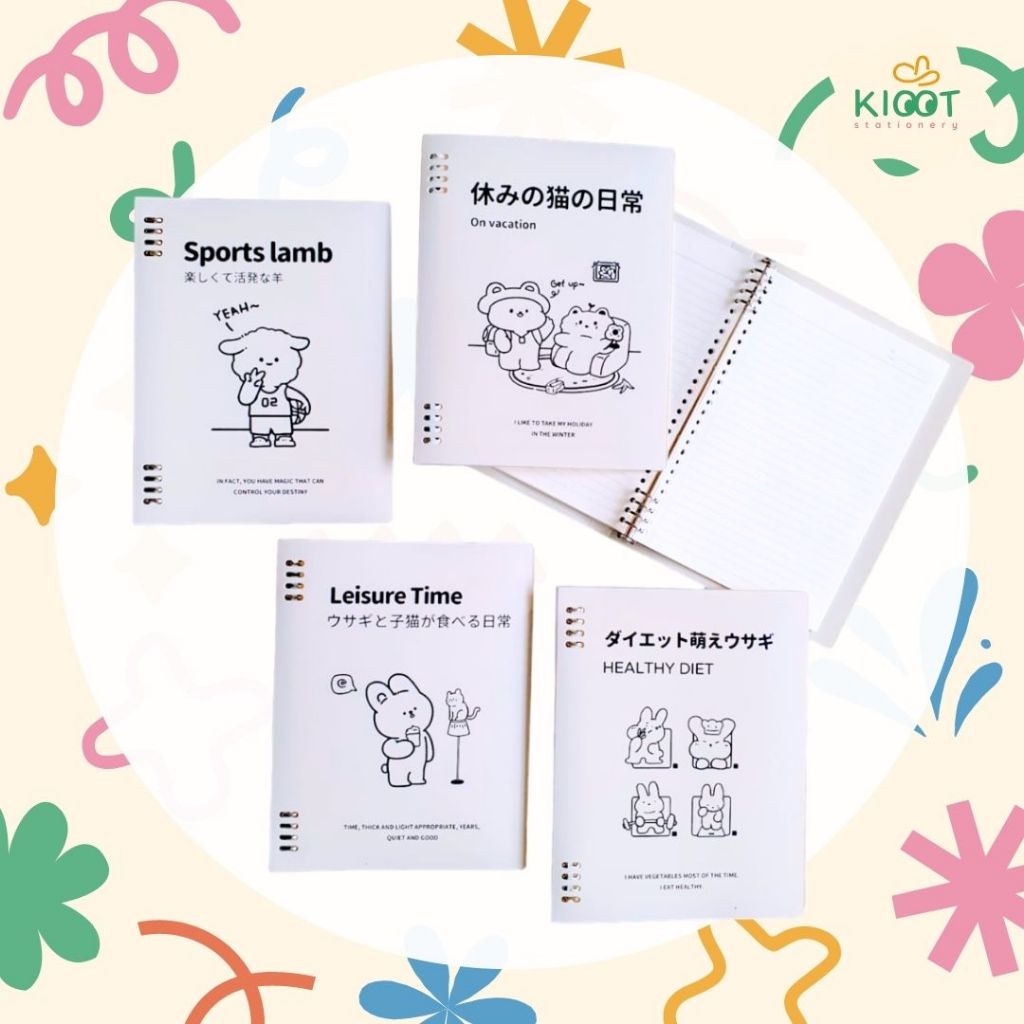 

Kioot - Buku Binder B5 / Map Binder Aesthetic Lucu Karakter Sketsa Simple Monokrom B-1018