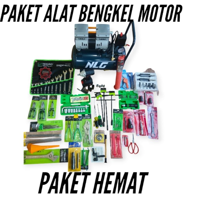 PAKET USAHA  BENGKEL MOTOR TIPE HEMAT ALAT BENGKEL MOTOR KOMPLIT