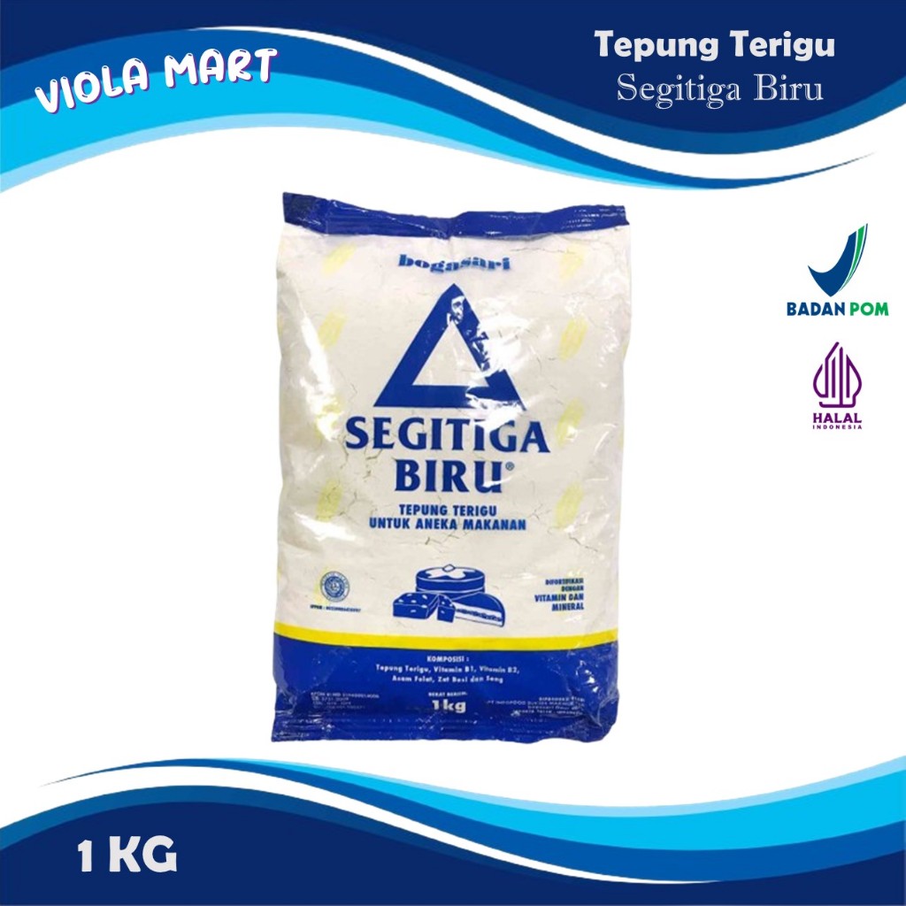 

TEPUNG SEGITIGA BIRU KEMASAN 1kg - Tepung Terigu Protein Sedang