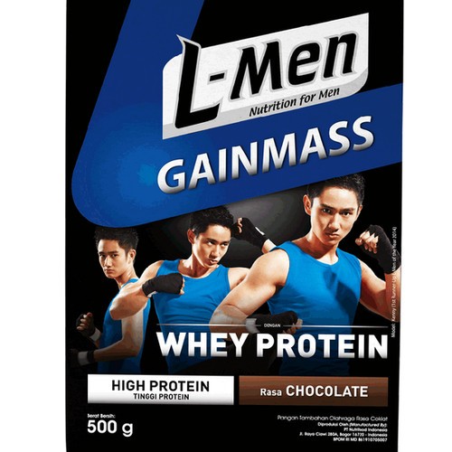 l-men susu berprotein gain mass chocolate 500gr