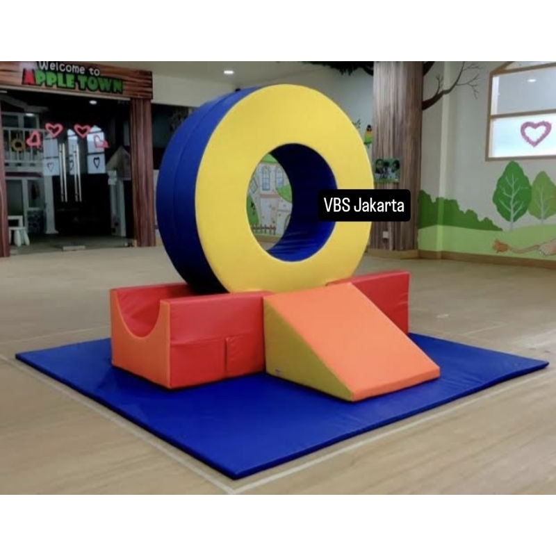 SUPER JUMBO FREE MANDI BOLA BARREL SET SOFTPLAY TEROWONGAN TUNNEL TANGGA BUSA EMPUK PLAYGROUND TAMAN