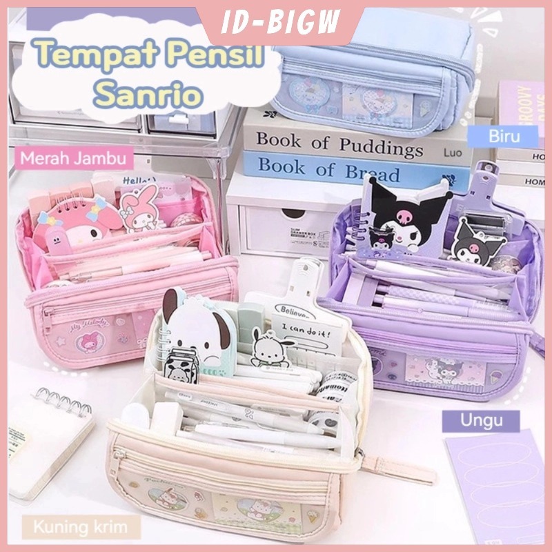 

【COD】4 Gaya Sanrio Lucu Pena Tas Karakter Anime Berkapasitas Besar Tempat Pensil Melody Kuromi Cinnamoroll Alat Tulis Pensil Kasus