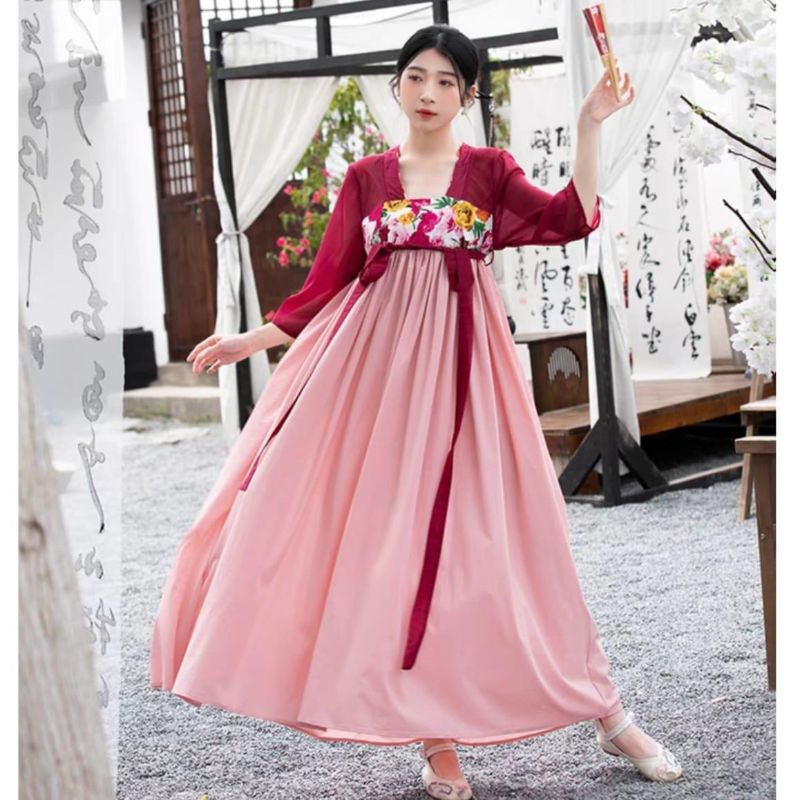 98002 Baju maxidress longdress CNY ZENXI CHEST-HIGH HANFU DRESS HANBOK DRES Chinese China Korean sty