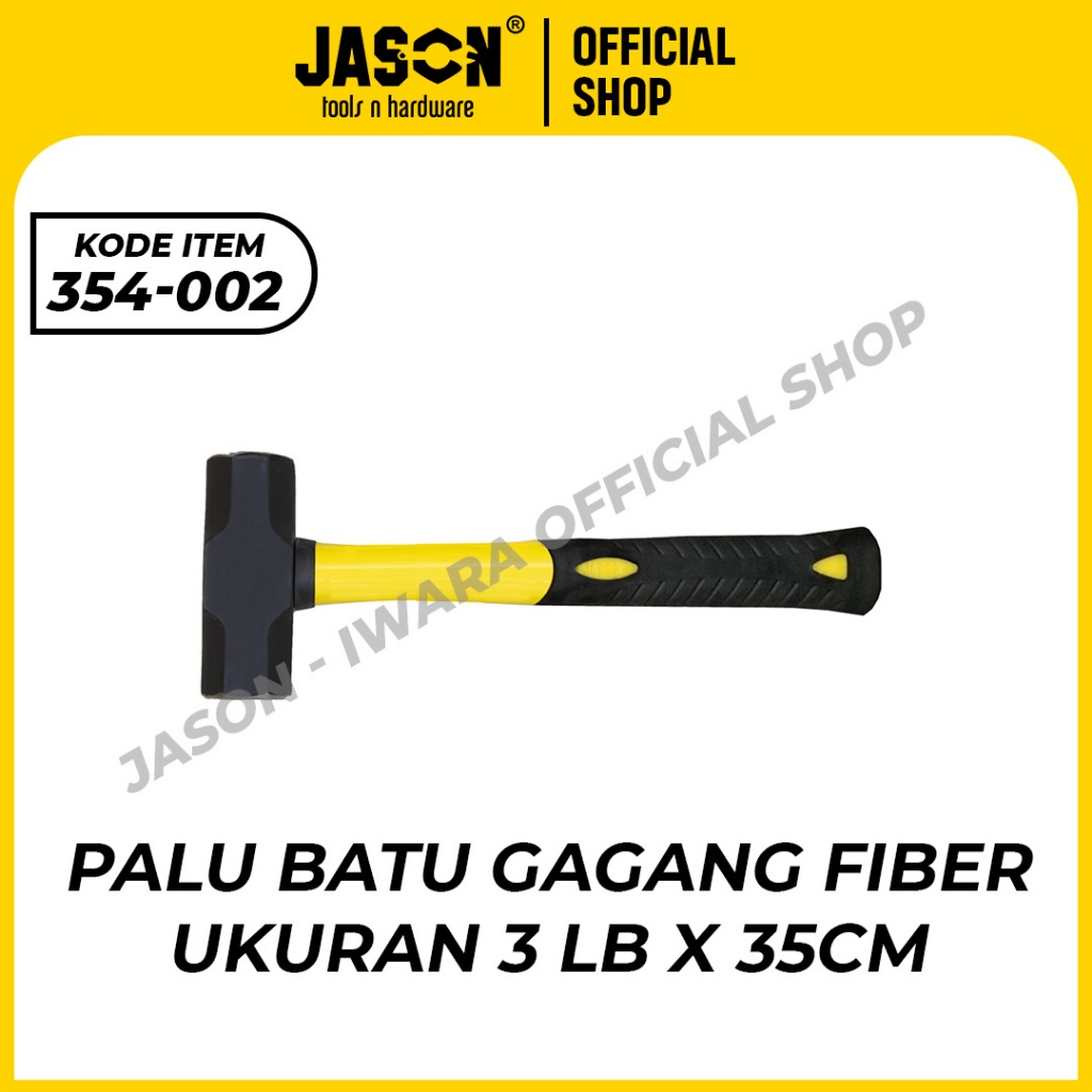 JASON PALU BATU GAGANG FIBER 3 LB x 35 CM PALU KERAMIK, PALU LANTAI 354-002
