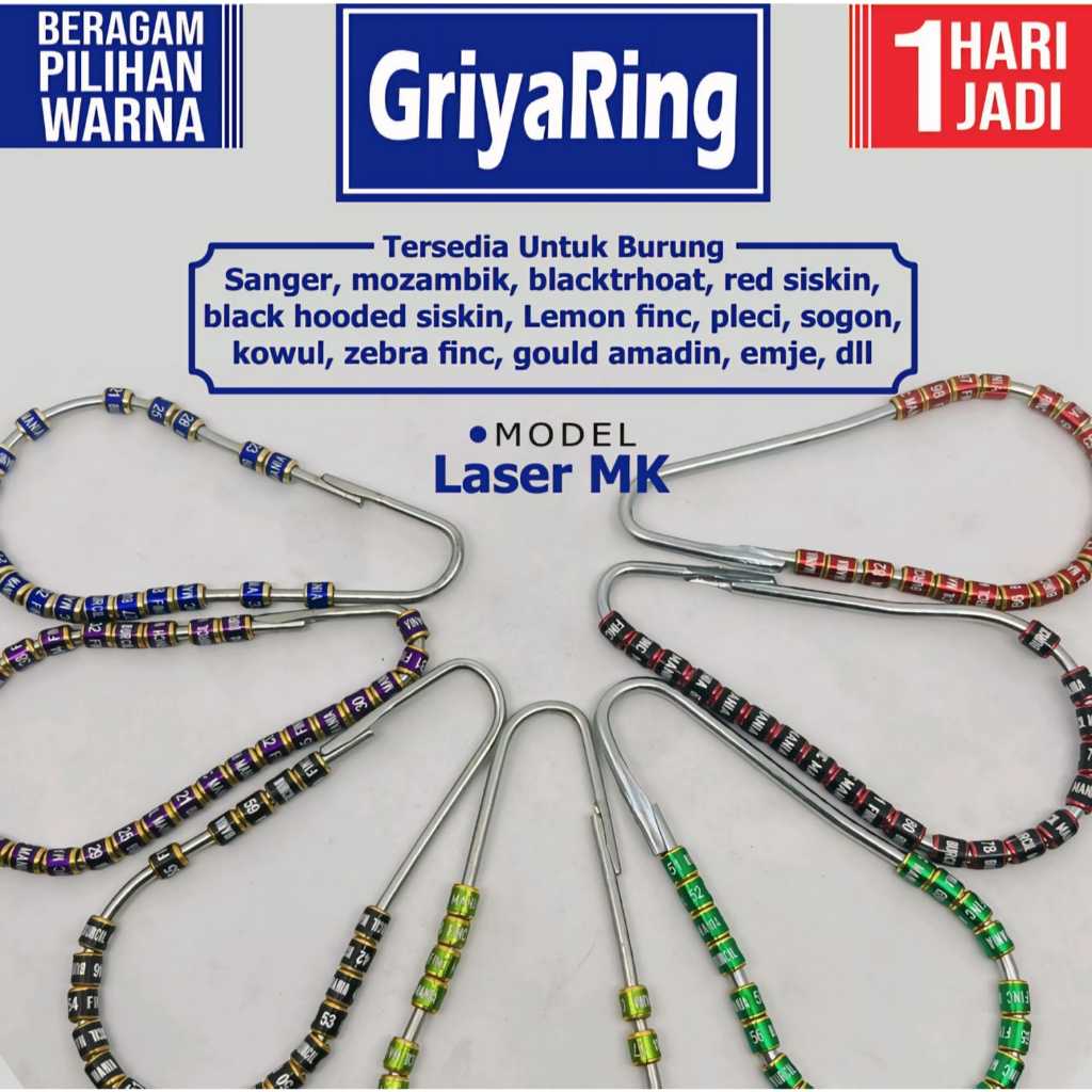 Ring laser MK untuk burung pleci sogon konin blackthroat sanger mozambik siskin finc emje dll