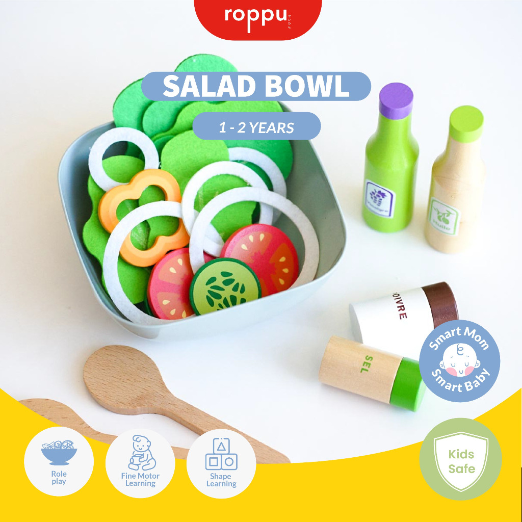 ROPPU Salad Bowl Mainan  Masak Masakan dan Edukasi Anak