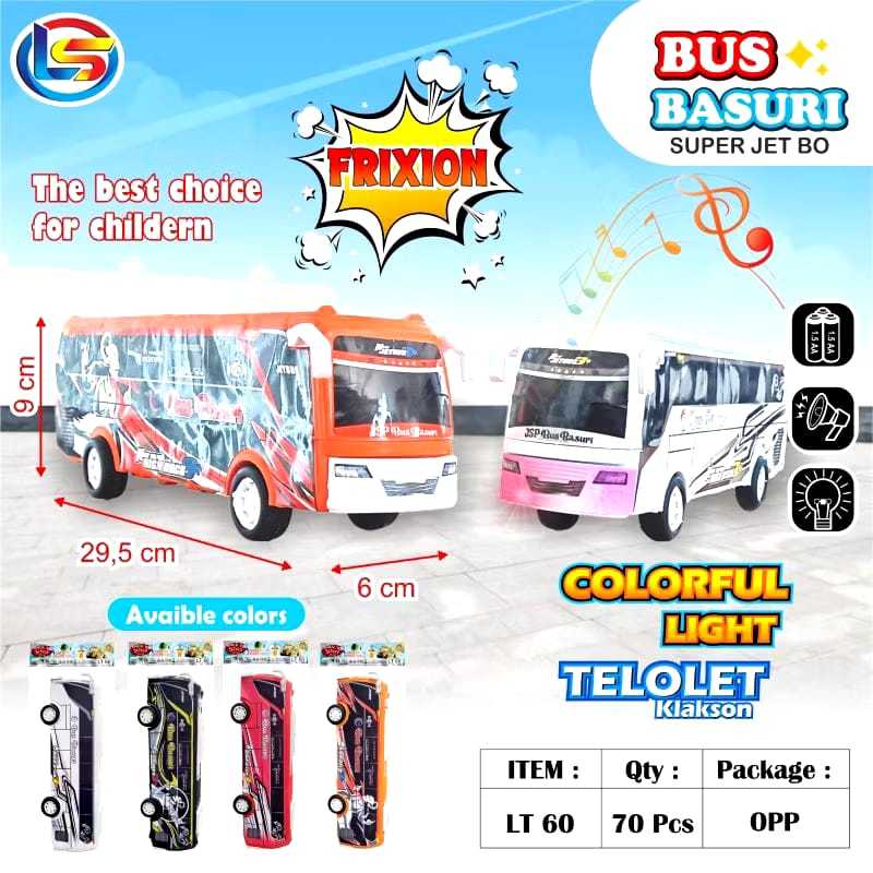 Promo Mainan Anak Bus Basuri Viral Bus Telolet / Mainan Anak Bus Basuri Telolet Dilengkapi Suara