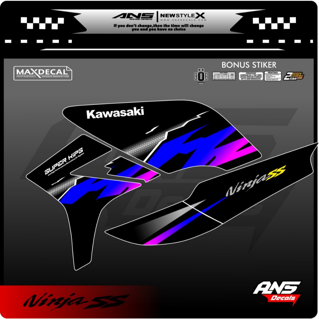 Striping Variasi NINJA SS Transparan Striping Ninja R NINJA SS ORIGINAL STRIPING MOTOR KAWASAKI NINJ