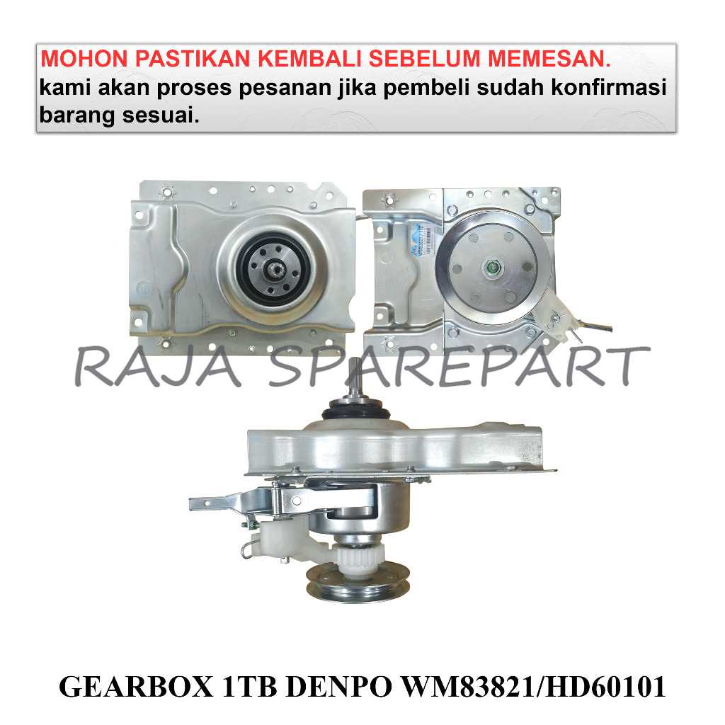 G1TD GEARBOX/GIRBOX MESIN CUCI/GEARBOX 1 TABUNG DENPOO WM83821/HD60101