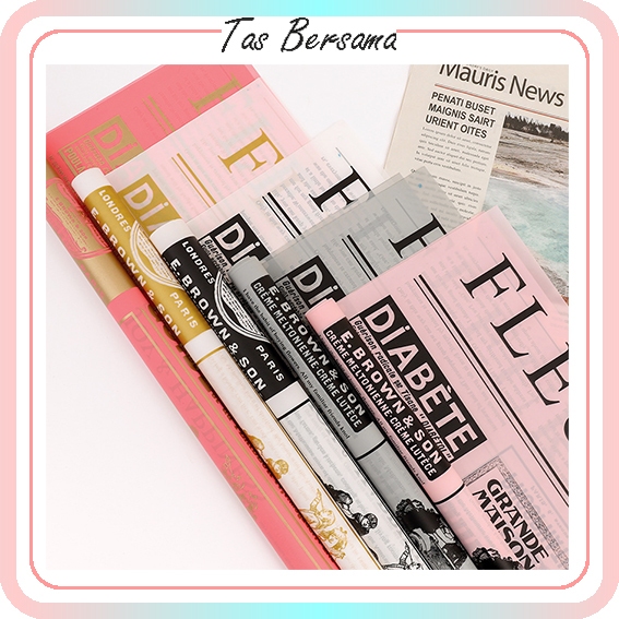 

20 LEMBAR Kertas Buket Bunga Koran Cellophane Flower Wrapping Paper Newspaper KB6131