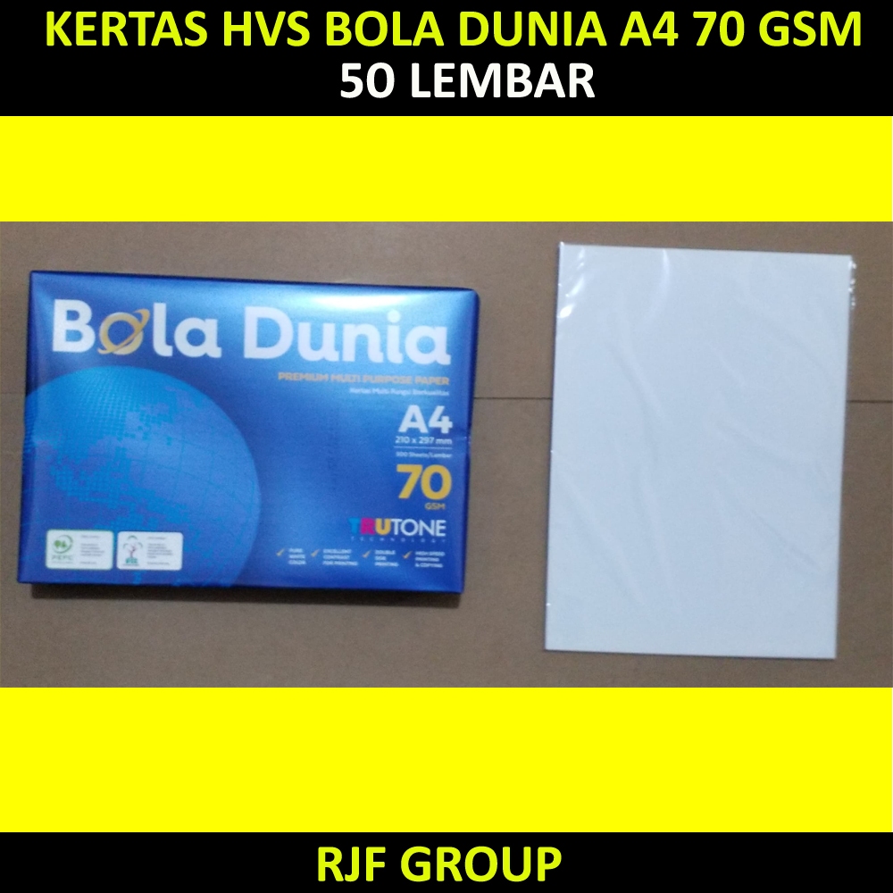 

KERTAS HVS BOLA DUNIA A4 70 gsm 50 LEMBAR