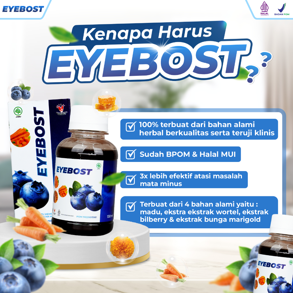 Apotik_Nugroho Paket 2 Botol - Eyebost Asli Madu Herbal Vitamin Mata Bantu Atasi Mata Minus Buram