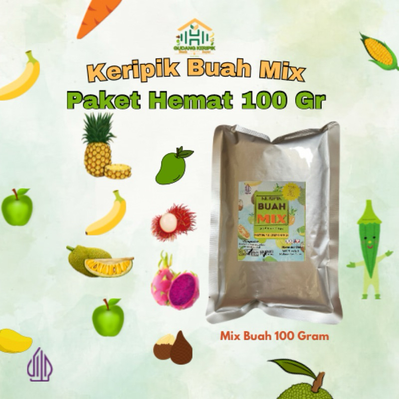 

Lezatoz_Genz Paket Mix Keripik 2 Pcs (Mix Buah & Mix Sayur) 100 Gram Apel Nangka Rambak Pisang