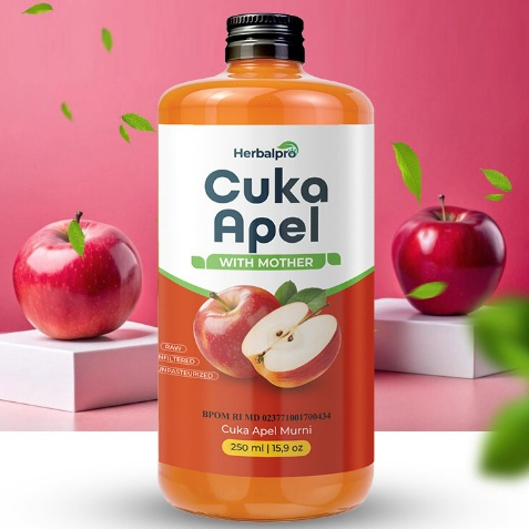 

CUKA APEL ORIGINAL ORGANIK 500ML / APPLE CIDER VINEGAR WITH MOTHER/ CUKA SARI APEL