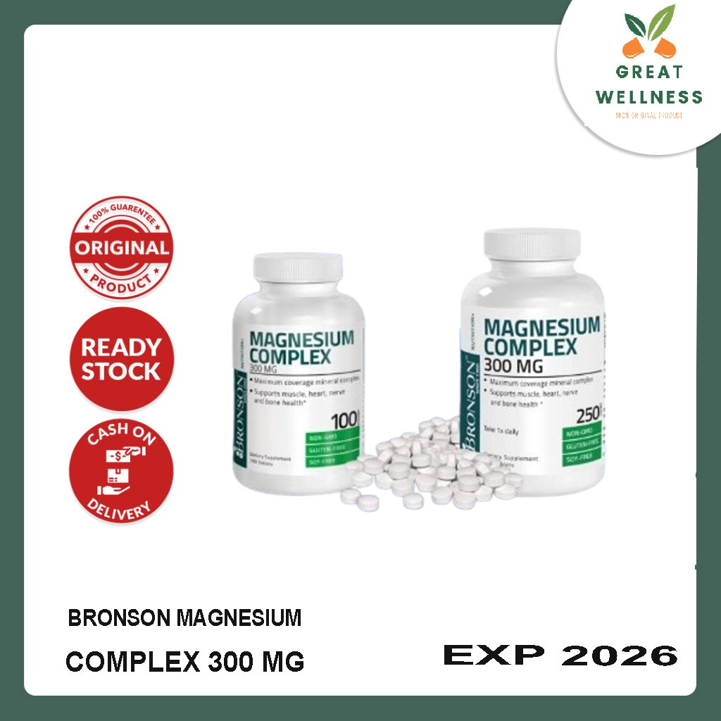 (PASTI ASLI) Bronson Magnesium Complex 300 Mg Oxide Citrate Carbonate Original USA