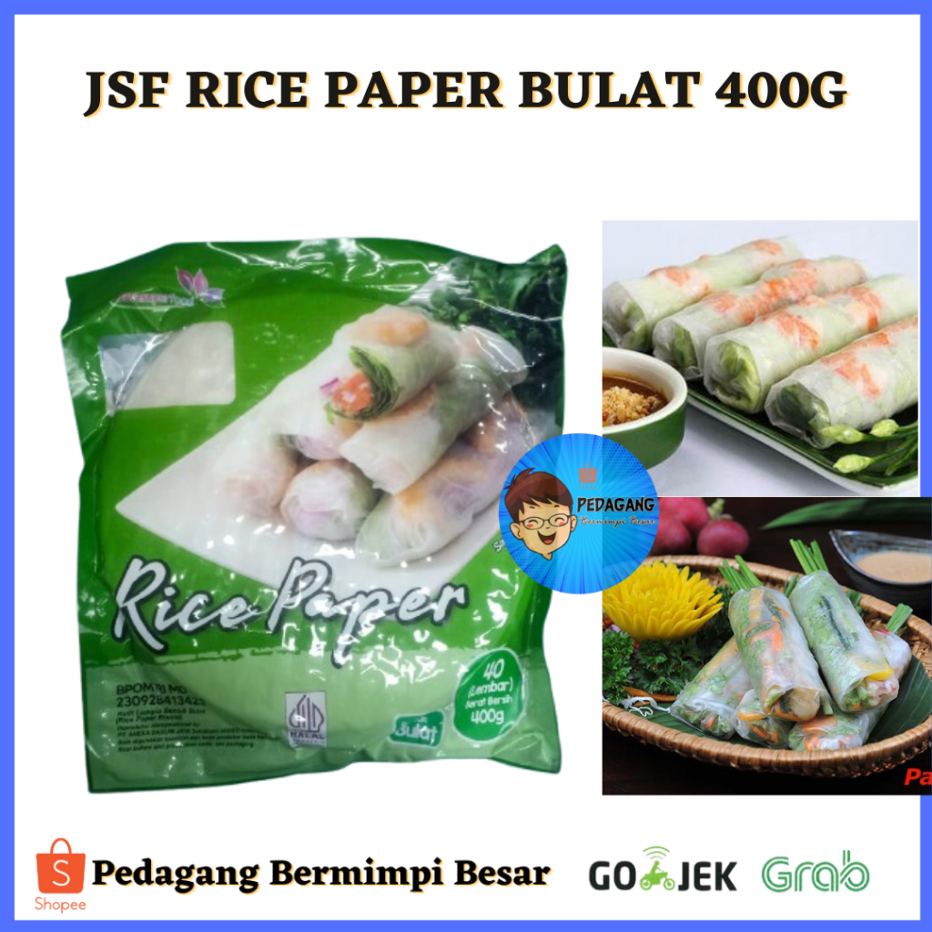 

JSF RICE PAPER BULAT 400G/ Rice Paper Vietnam Kulit Lumpia 400g/ BANH TRANG BULAT / JSF RIC PAPER BULAT