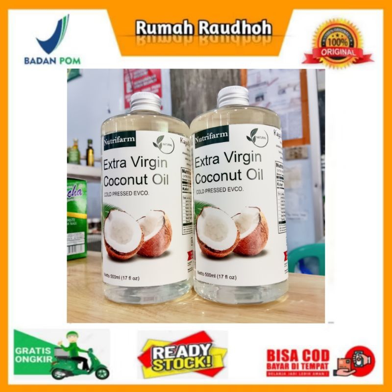 

EXTRA VIRGIN COCONUT OIL (VCO) 500 ML ORGANIK PREMIUM QUALITY NUTRIFARM - MINYAK KELAPA MURNI KAYA MANFAAT