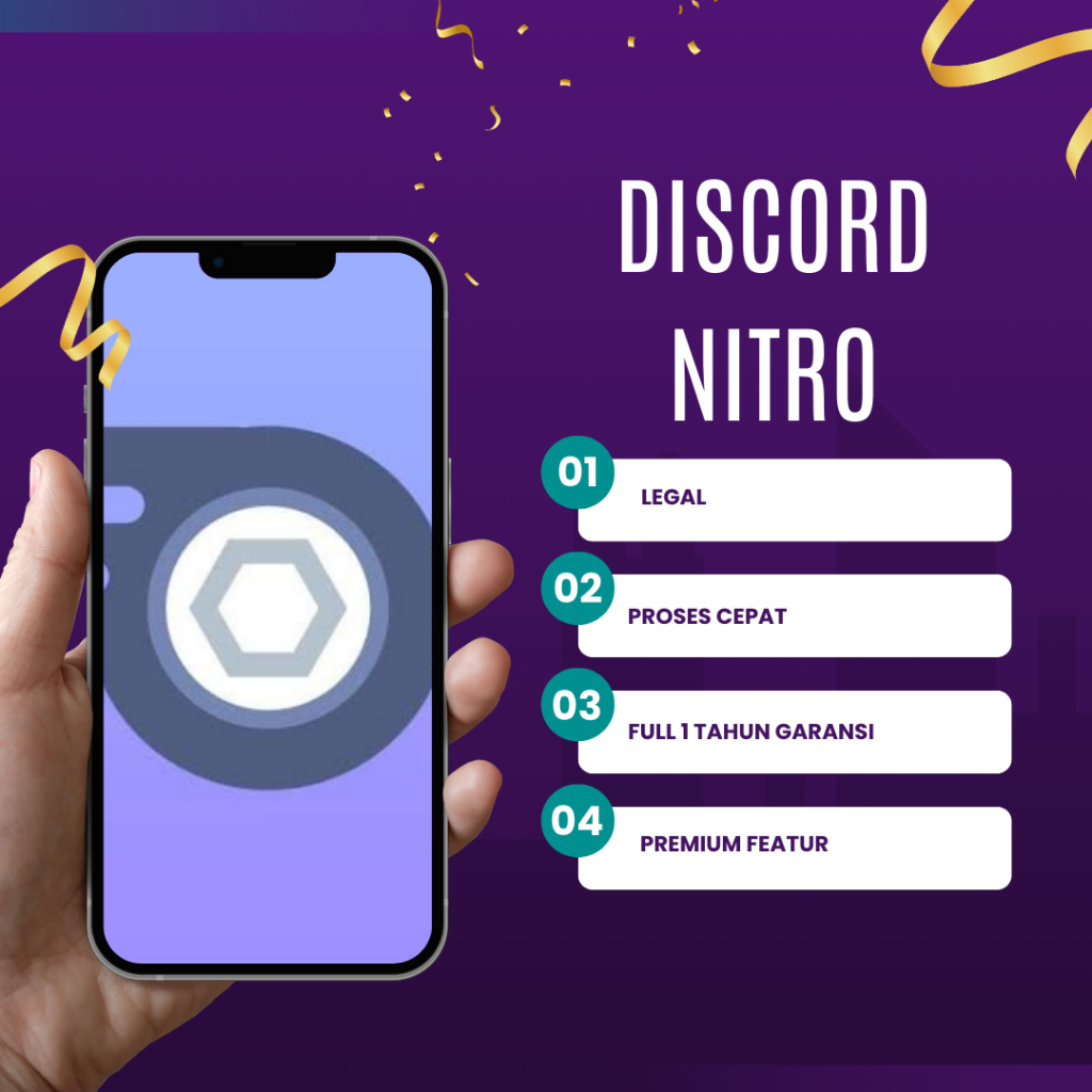 Discord Nitro 1 Tahun + 2 Boost Server For Pc & All Device