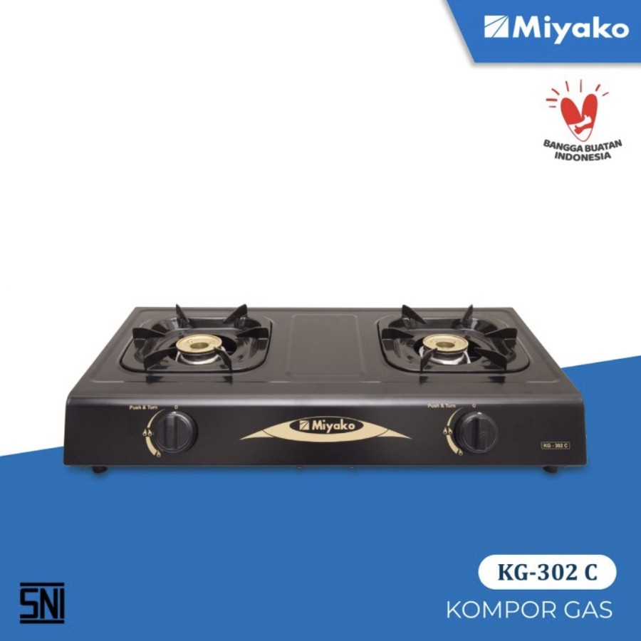 Miyako Kompor Gas KG-302C Kompor Gas 2 Tungku Miyako KG 302C BATAM