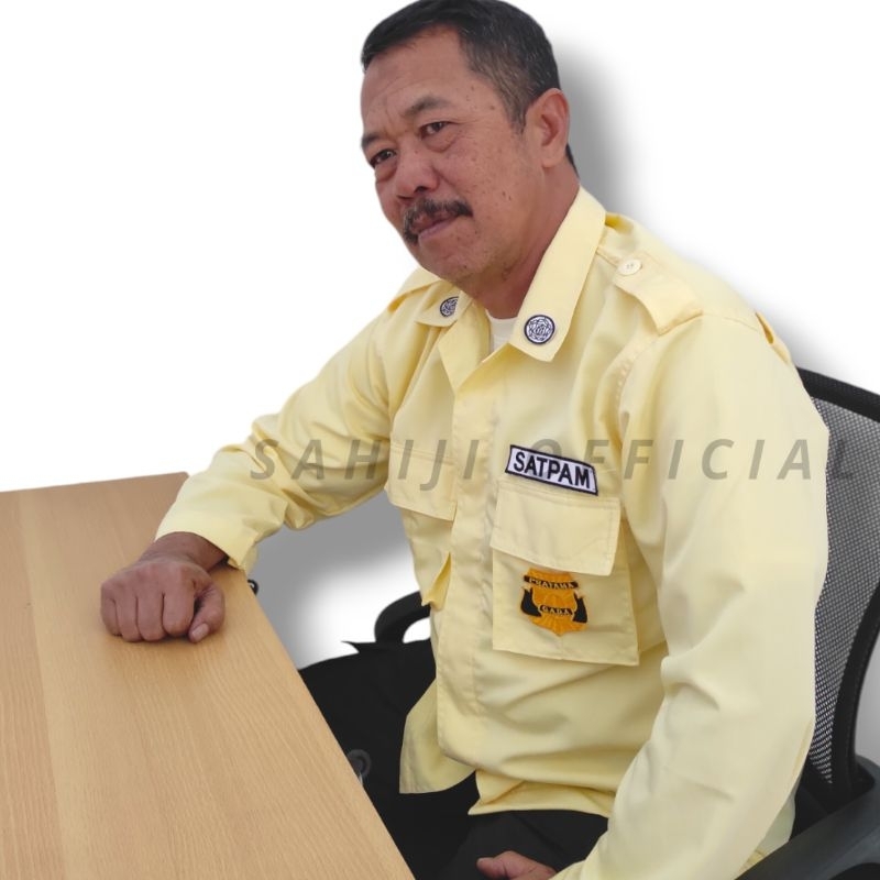 BAJU PDL SATPAM TERBARU/SERAGAM PDL SATPAM/ATASAN SATPAM KREM