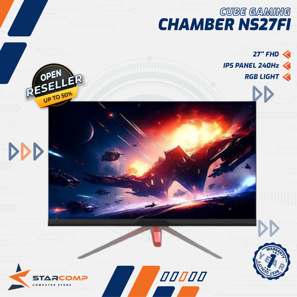 CUBE GAMING CHAMBER NS27FI 27" FHD IPS 240Hz Gaming G-SYNC Monitor RGB