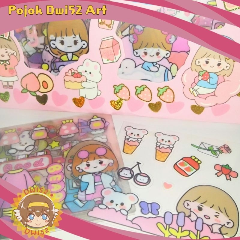 

Stiker PET Momo Pink imut lucu per lembar satuan