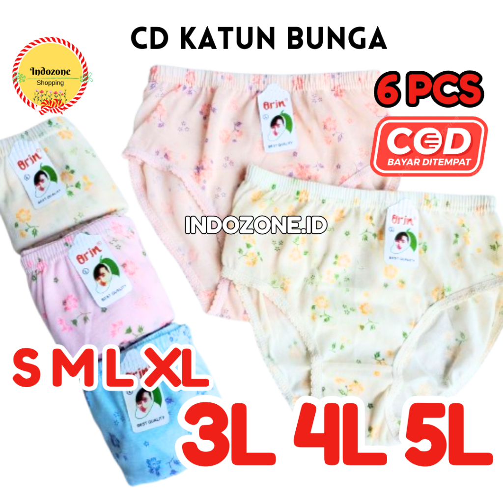 6 PCS CELANA DALAM WANITA MOTIF ORIN GROSIR CELANA DALAM BUNGA