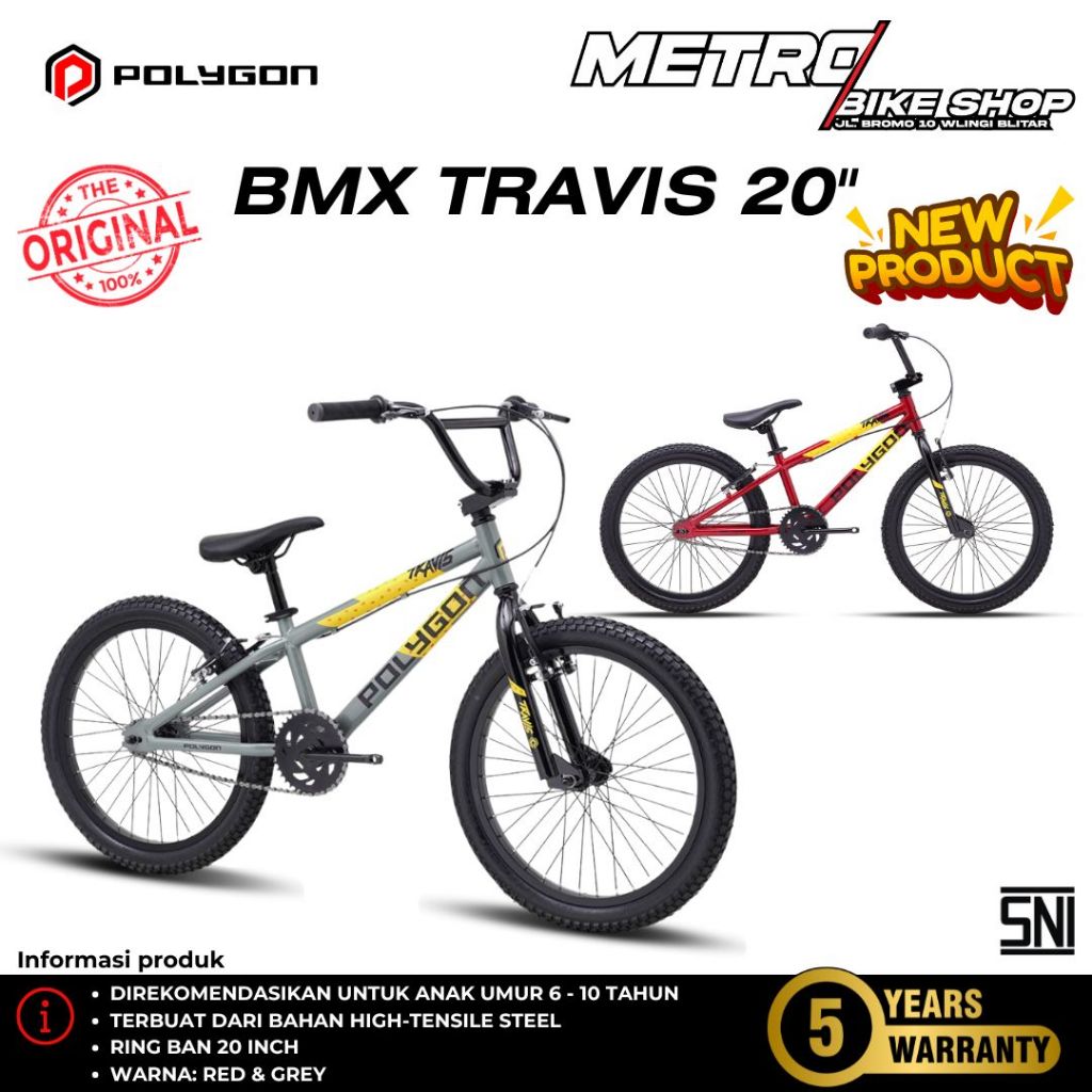 Sepeda BMX Polygon Travis Sepeda BMX 20 inch Sepeda Cowok BMX Sepeda BMX hedon Sepeda anak BMX