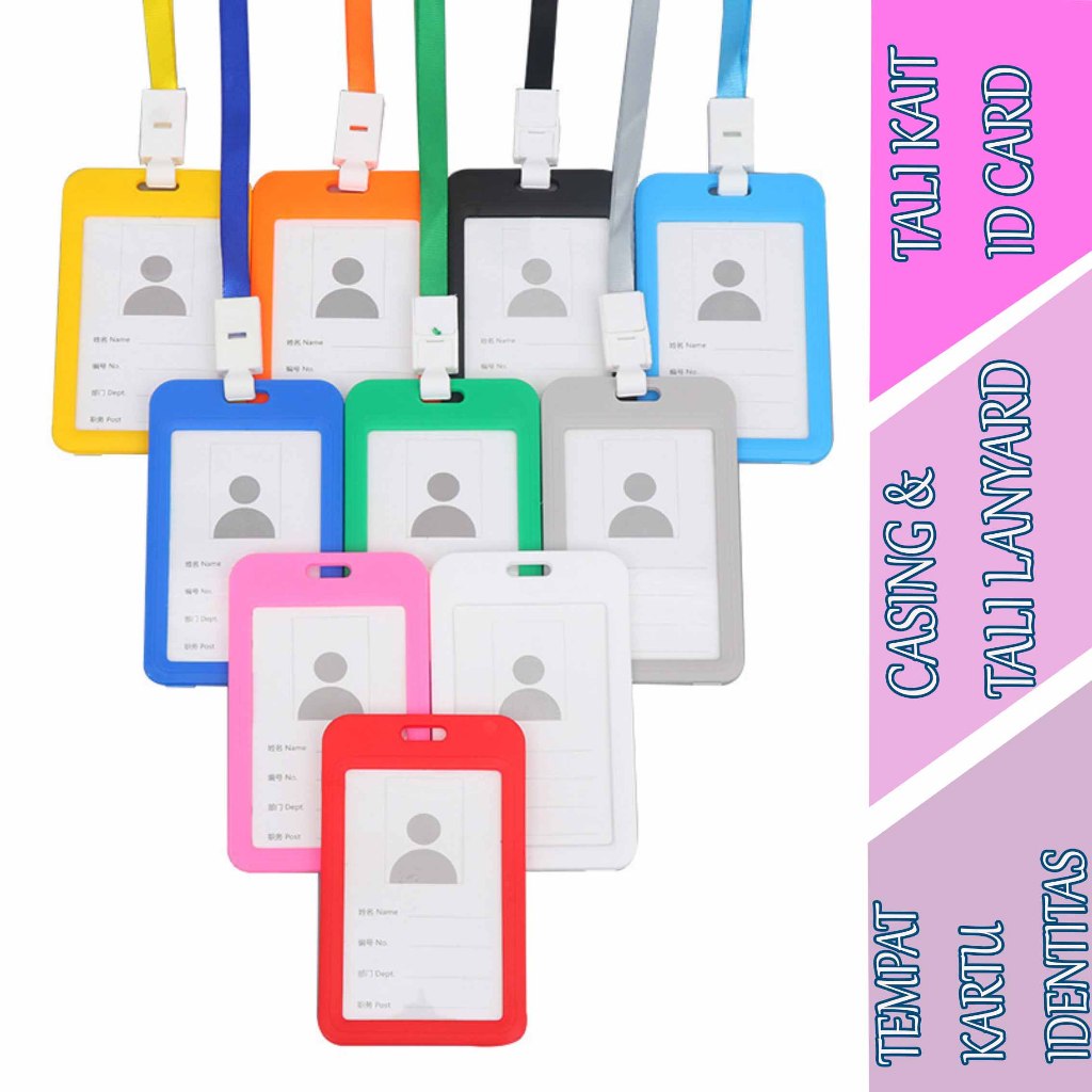 

Tempat Kartu Identitas - Casing & Tali Lanyard - Tali Kait ID Card - 1pcs