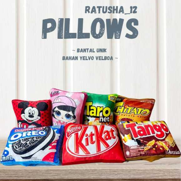 Obral Bantal Snack Bantal Karakter Murah COD Unik Lucu