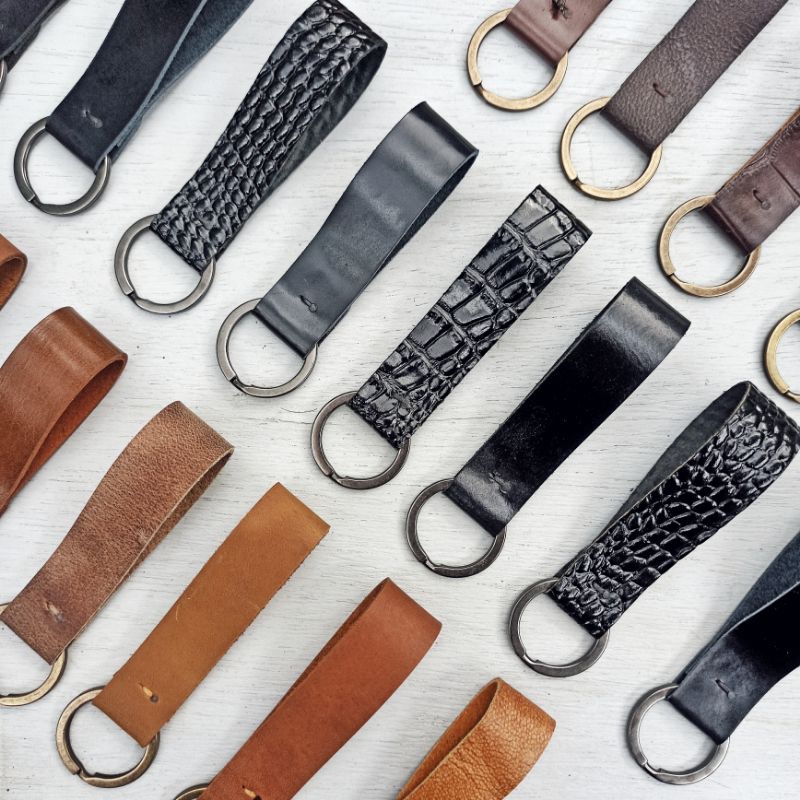 Gantungan Kunci Kulit Asli Sapi Kerbau • Souvenir Suvenir Ganci Handmade Real Genuine Leather Keycha