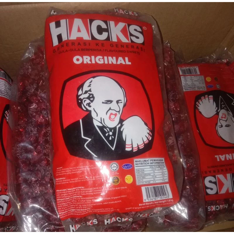 

100 GRAM PERMEN HACKS ASLI / PERMEN HACK PEDES MINT / PERMEN HACK