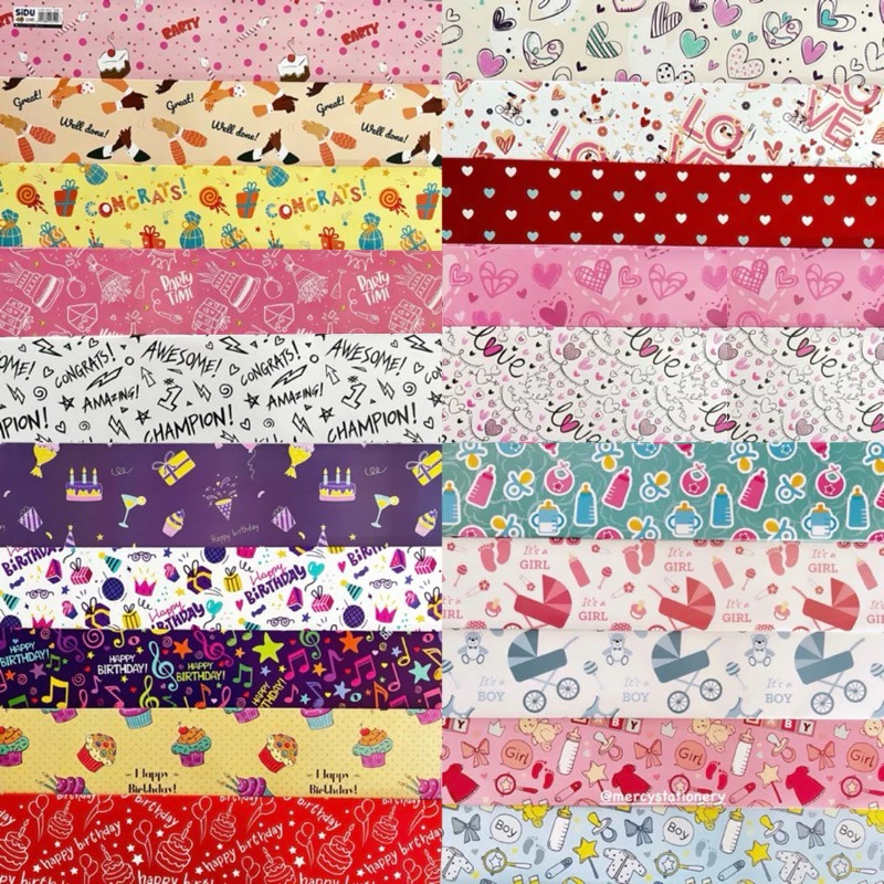 

Kertas Kado Motif Random | Kerta Kado Gambar hati | Kertas Kado Hadiah