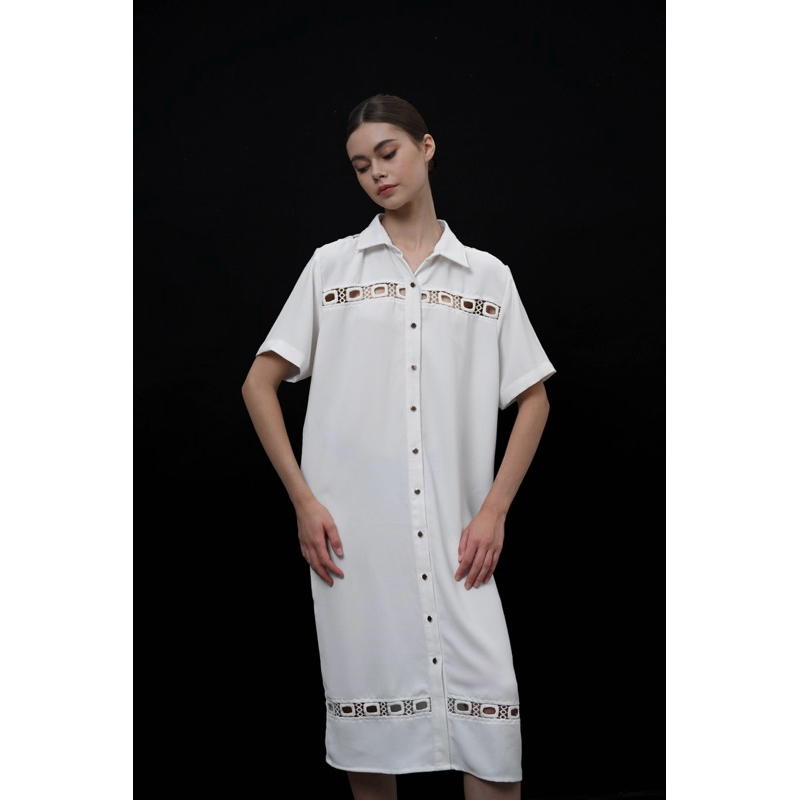 CMYK / MOUSS WHITE DRESS / Dress Wanita