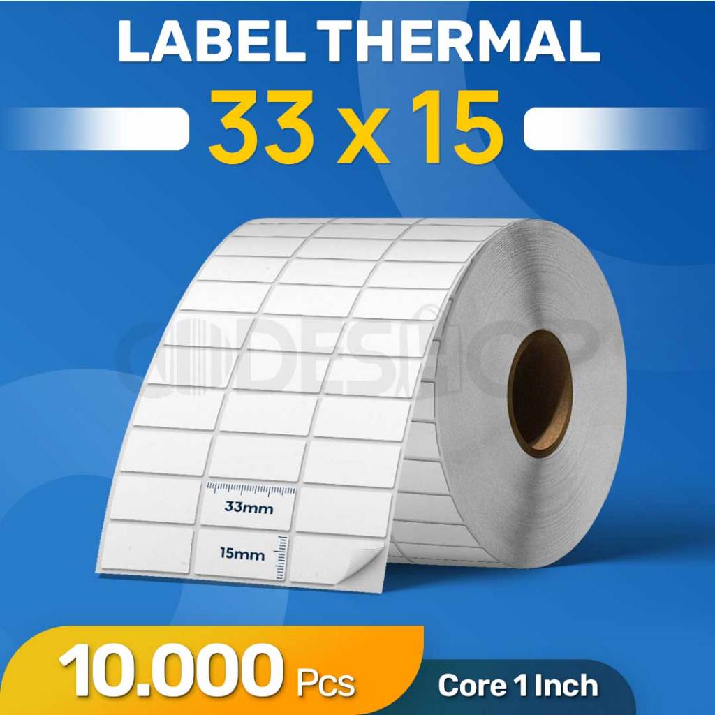 

CODESHOP Label Thermal 33x15 mm 1 Line isi 10.000 Pcs Stiker Core 1 inch