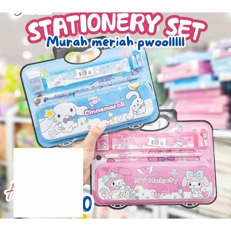 

Set Alat Tulis Plus Kotak Pensil Karakter Lucu