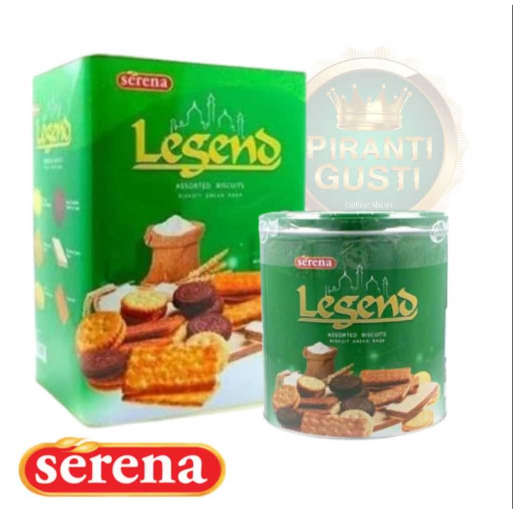 

biskuit serena legend assorted kemasan kaleng hijau 580gr dan 287gr