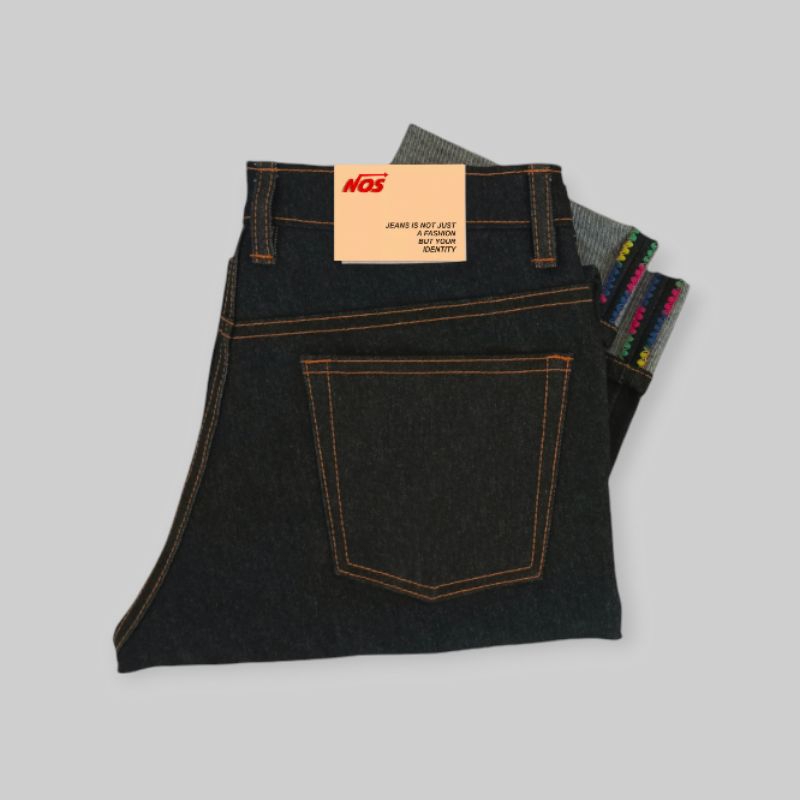 RAW DENIM SELVEDGE SHELL STITCH BLACK RAINBOW 14 OZ ARCUATE POKET POLOS ( BNO)