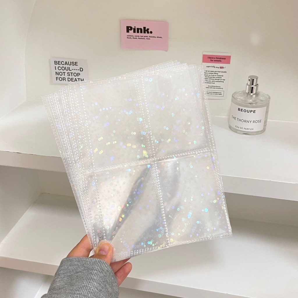 

(10lembar) 4P Sleeve Double Side Photocard Hologram A5 6 Ring
