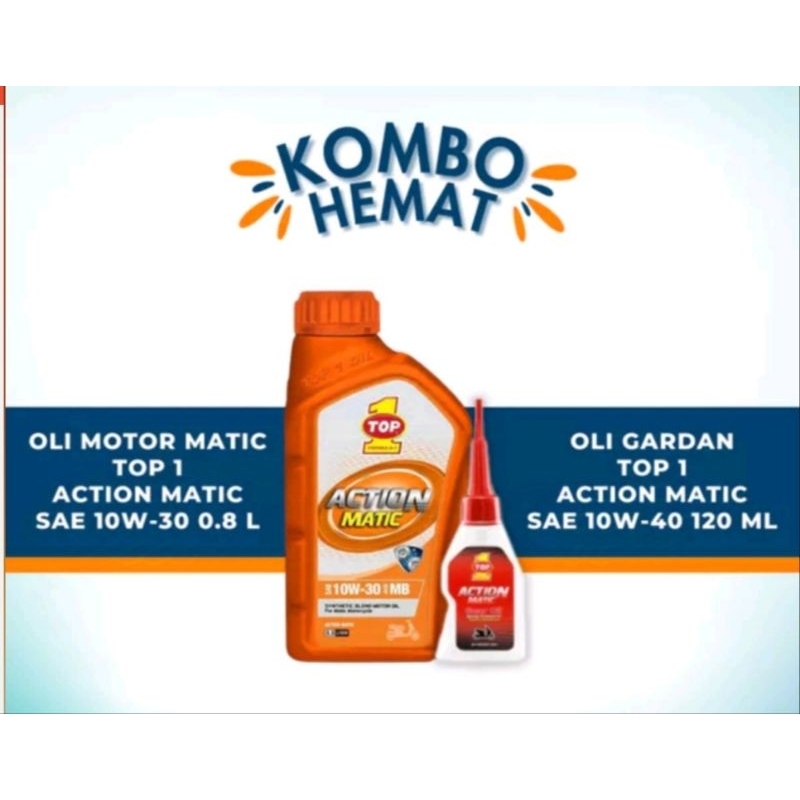 Oli top 1 matic plus oli gir. paket hemat oli mesin dan oli gir top 1