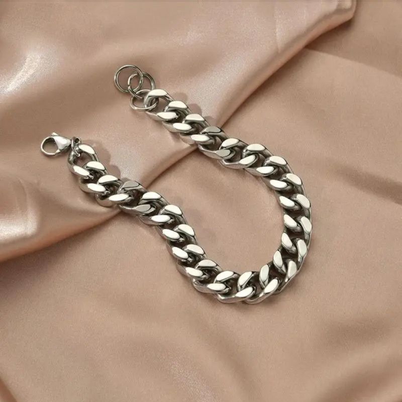Gelang rantai titanium tebal anti karat size 16/17/18/19/20 cm untuk pria wanita