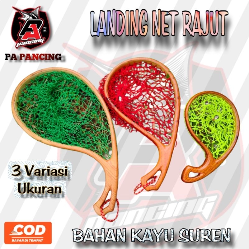 Landing Net Rajut / Bahan Kayu Utuh