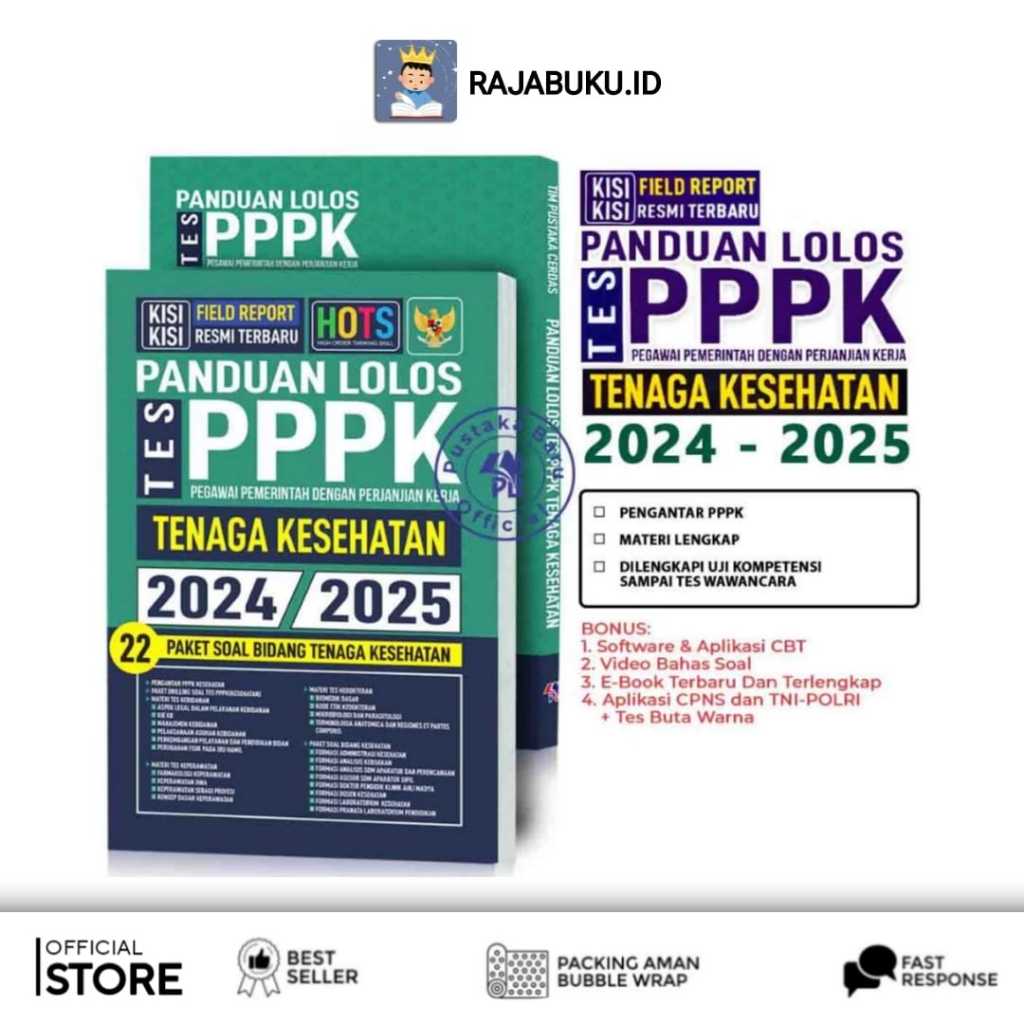 Buku PPPK 2024 2025 : Panduan Lolos Tes PPPK Untuk Tenaga Kesehatan 2024-2025, 22 Paket Soal Bidan T